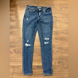 Levi's Blue Skinny Distressed Jeans
